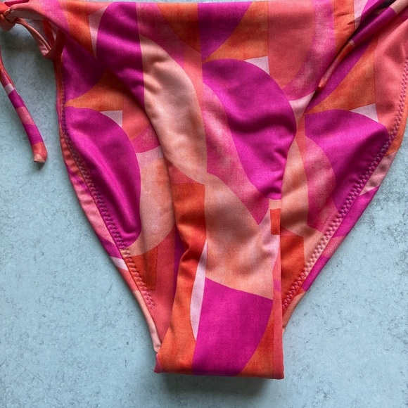 Peixoto Tonie Grapefruit Grove Pink and Orange Tie Bikini Bottom XS - Picture 8 of 14